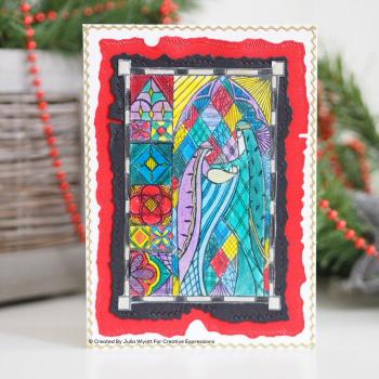 Creative Expressions - Designer boutique stained glass stamp Holy fami