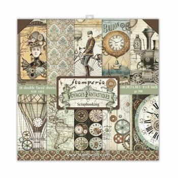 Stamperia "Voyages Fantastiques" 8x8" Paper Pack - Cardstock