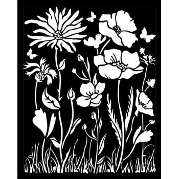 Stamperia Schablone - Stencil "ncil 20x25cm Atelier Poppy and Flower"