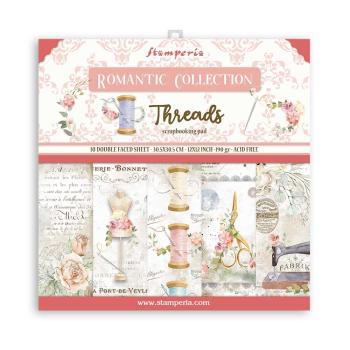 Stamperia "Romantic Threads" 12x12" Paper Pack - Cardstock