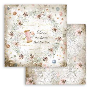 Stamperia "Romantic Threads" 12x12" Paper Pack - Cardstock