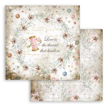 Stamperia "Romantic Threads" 12x12" Paper Pack - Cardstock