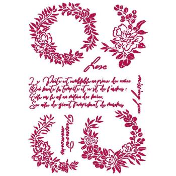 Stamperia Schablone - Stencil "Romantic Journal Garlands Love" A4