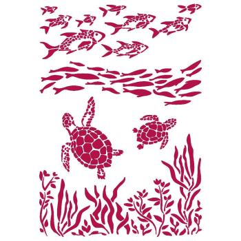 Stamperia Schablone - Stencil "Romantic Sea Dream Fish and Turtles" A4