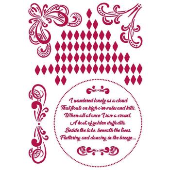 Stamperia Schablone - Stencil "Romantic Threads Corners" A4