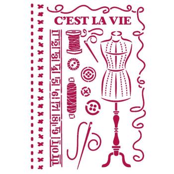 Stamperia Schablone - Stencil "Romantic Threads Couture" A4