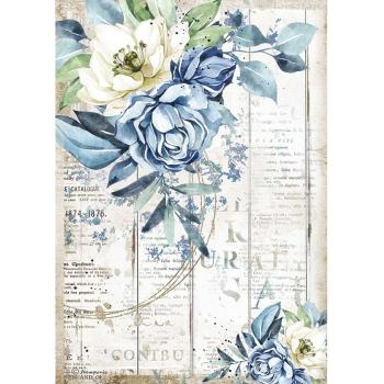Stamperia "Romantic Sea Dream Blue Flower" A4 Decoupage / Decopatch Papier 6 Bögen 
