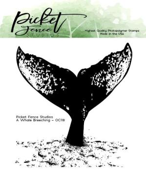 Picket Fence Studios A Whale Breaching 4x4 Inch Clear Stamps 