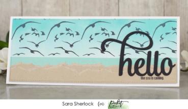 Picket Fence Studios Birds in Flight 4x4 Inch Clear Stamps 