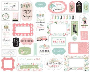 Carta Bella "Flower Garden" Ephemera Frames & Tags