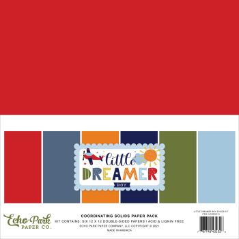 Echo Park "Little Dreamer Boy" 12x12" Coordinating Solids Paper - Cardstock