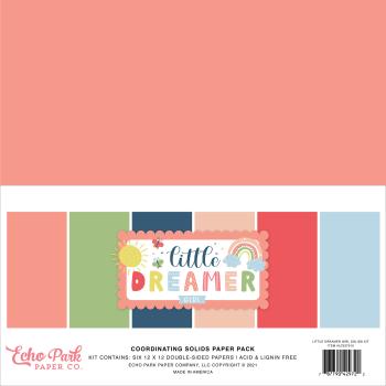 Echo Park "Little Dreamer Girl" 12x12" Coordinating Solids Paper - Cardstock