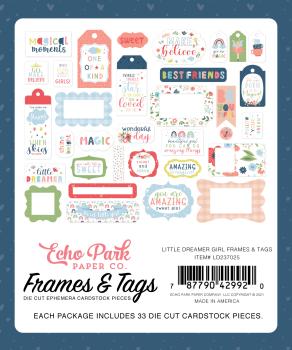 Echo Park "Little Dreamer Girl" Ephemera Frames & Tags