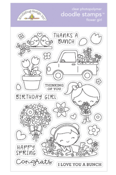 Doodlebug Design "Flower Girl" Stamps - Stempel