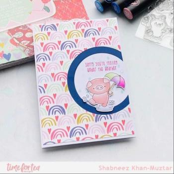 Time For Tea Clear Stamps Workout Pigs A6 