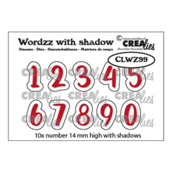 Crealies - Wordzz with shadow dies Numbers 