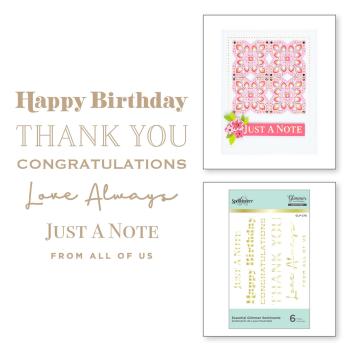 Spellbinders Hotfoil Plate - Essential Glimmer Sentiments Glimmer Hot Foil Plate