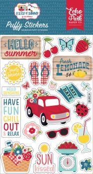 Echo Park "A Slice Of Summer Puffy" Stickers