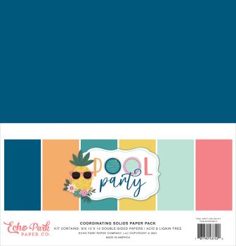 Echo Park "Pool Party" 12x12" Coordinating Solids Paper - Cardstock