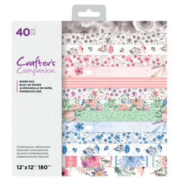 Crafters Companion - Contemporary Watercolour - 12" Paper Pack