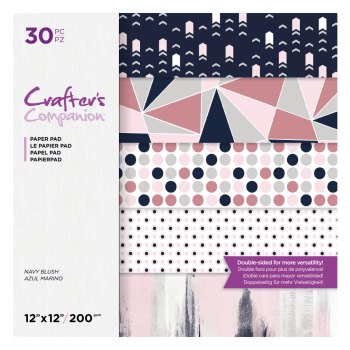 Crafters Companion - Navy Blush - 12" Paper Pack