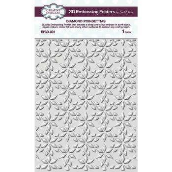 Creative Expressions - Festive 3D embossing folder Diamond poinsettias