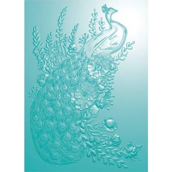 Crafters Companion - Regal Peacock 3D  - Embossing Folder