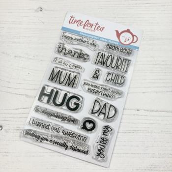 Time For Tea Clear Stamps Mum & Dad Sentiment 