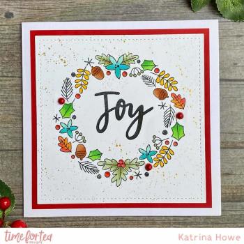 Time For Tea Clear Stamps Winter Wishes Wreath A5 
