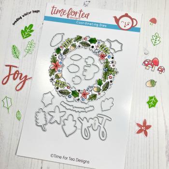 Time For Tea Dies Winter Wishes Wreath A5 Metal