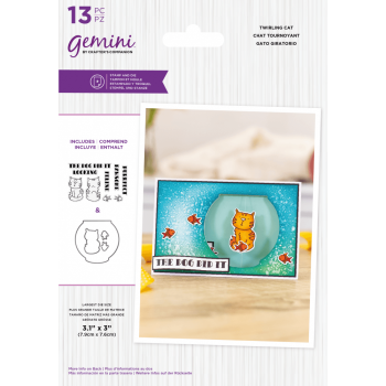 Gemini Twirling Cat Stamp & Die -Stempel & Stanze - Katze