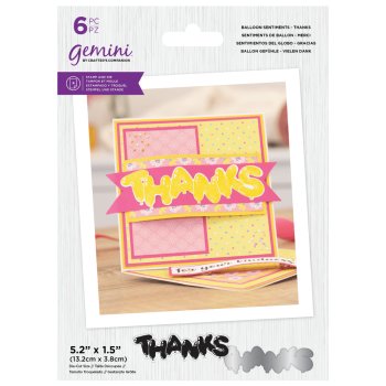 Gemini Balloon Sentiments Thanks Stamp & Die  -Stempel & Stanze - Danke