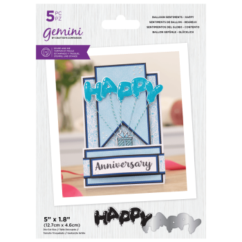 Gemini Balloon Sentiments Happy Stamp & Die  -Stempel & Stanze - 