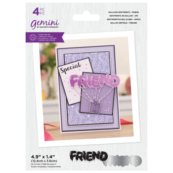 Gemini Balloon Sentiments Friend Stamp & Die -Stempel & Stanze - Freunde