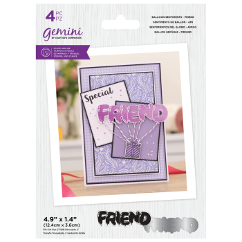 Gemini Balloon Sentiments Friend Stamp & Die  -Stempel & Stanze - Freunde
