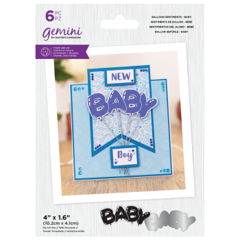 Gemini Balloon Sentiments Baby Stamp & Die -Stempel & Stanze - 