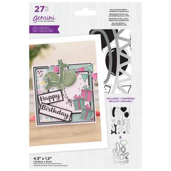 Gemini Balloon Sentiments Celebration Essentials Stamp & Die -Stempel & Stanze - Luftballon