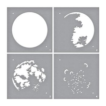 Spellbinders Stencil "Layered Full Moon" - Schablone