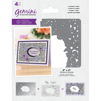 Gemini Flowers & Vines Stamp & Die -Stempel & Stanze - Blumenrahmen