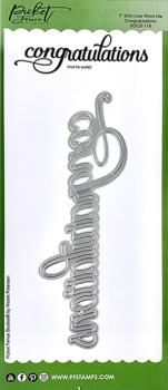 Picket Fence Studios Slim Line Congratulations Word  Die (SDCS-116)