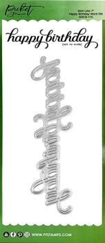 Picket Fence Studios Slim Line Happy Birthday Word  Die (SDCS-115)