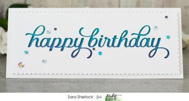 Picket Fence Studios Slim Line Happy Birthday Word  Die (SDCS-115)