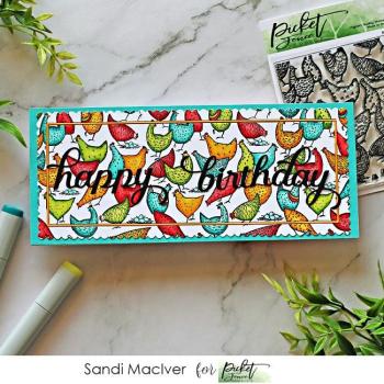 Picket Fence Studios Slim Line Happy Birthday Word  Die (SDCS-115)