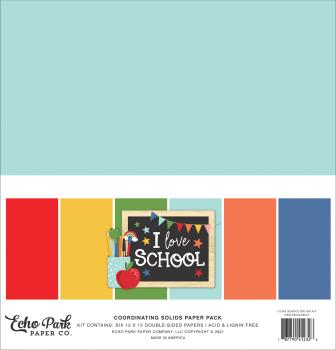 Echo Park "I Love School" 12x12" Coordinating Solids Paper - Cardstock