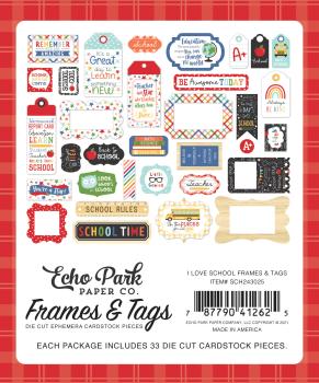 Echo Park "I Love School" Ephemera Frames & Tags
