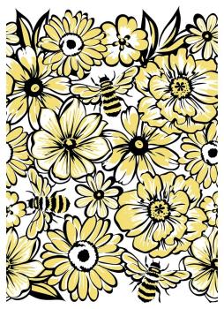 Crafters Companion - Bees in the Border A6  - Clear Stamps Layering - 3D Effekt-Stempel