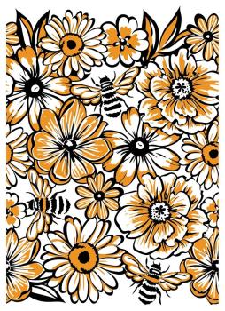 Crafters Companion - Bees in the Border A6  - Clear Stamps Layering - 3D Effekt-Stempel