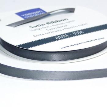 Vaessen Creative - Satinband  6mm 10 Meter Stahl