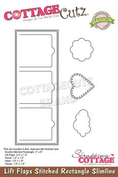 Scrapping Cottage Die - Lift Flaps Stitched Rectangle Slimline