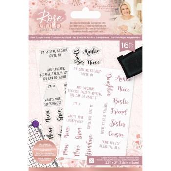 Crafters Companion - Rose Gold Interchangeable Sentiments - Clear Stamps